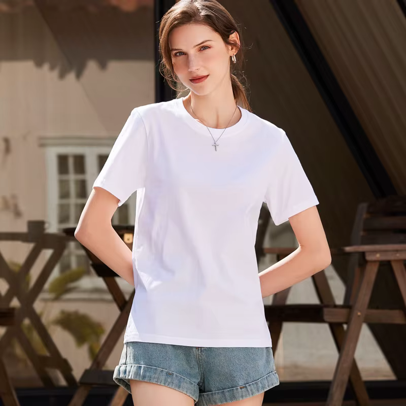 Femmes T-shirt coton femmes à manches courtes été T-shirts amples chemise à fond mince vêtements int