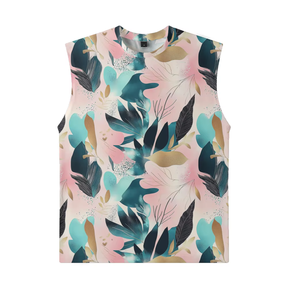 Débardeur hawaïen élégant pour hommes, dégradé Floral, sans manches, couleur, vêtements de plage, re