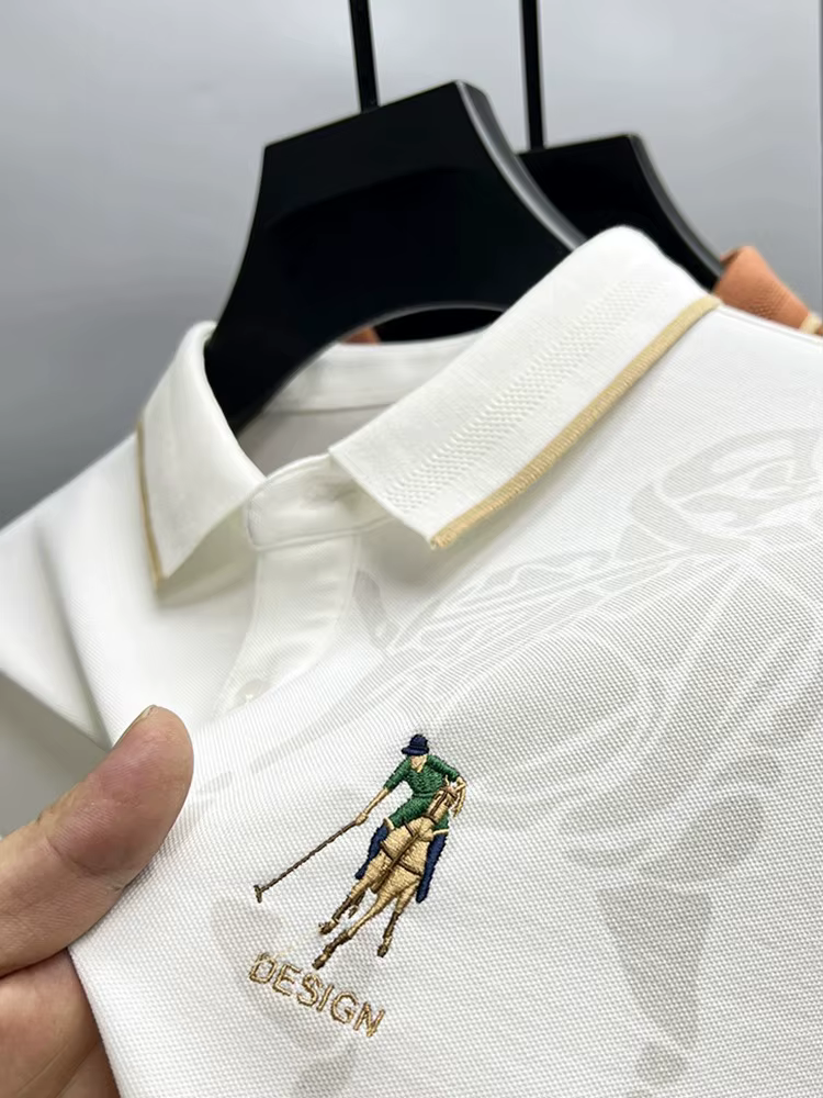 Polo à manches longues imprimé pour hommes, haut respirant décontracté, t-shirt littérature exquis, 