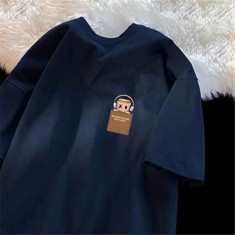 T-shirt de style américain - T-shirt imprimé tendance pour homme - Haut décontracté à manches courte