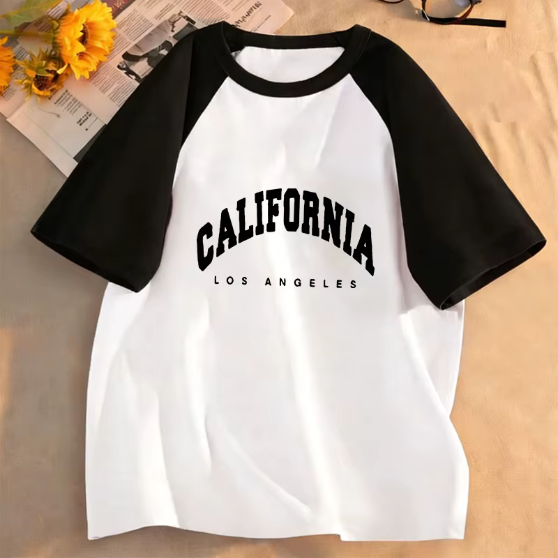 T-shirts imprimés avec la lettre California Los Angeles, T-shirt à la mode pour enfants, garçons et 