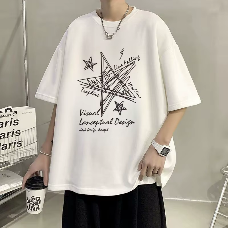 T-shirt surdimensionné imprimé étoiles Line pour hommes et femmes, M-8XL lieutenant, édition limitée