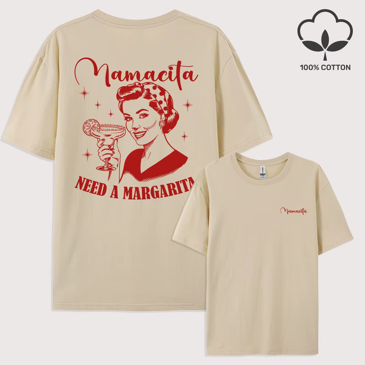 Mamacita a besoin d'une Margarita imprimé homme T-Shirt été nouveau ample à manches courtes col rond