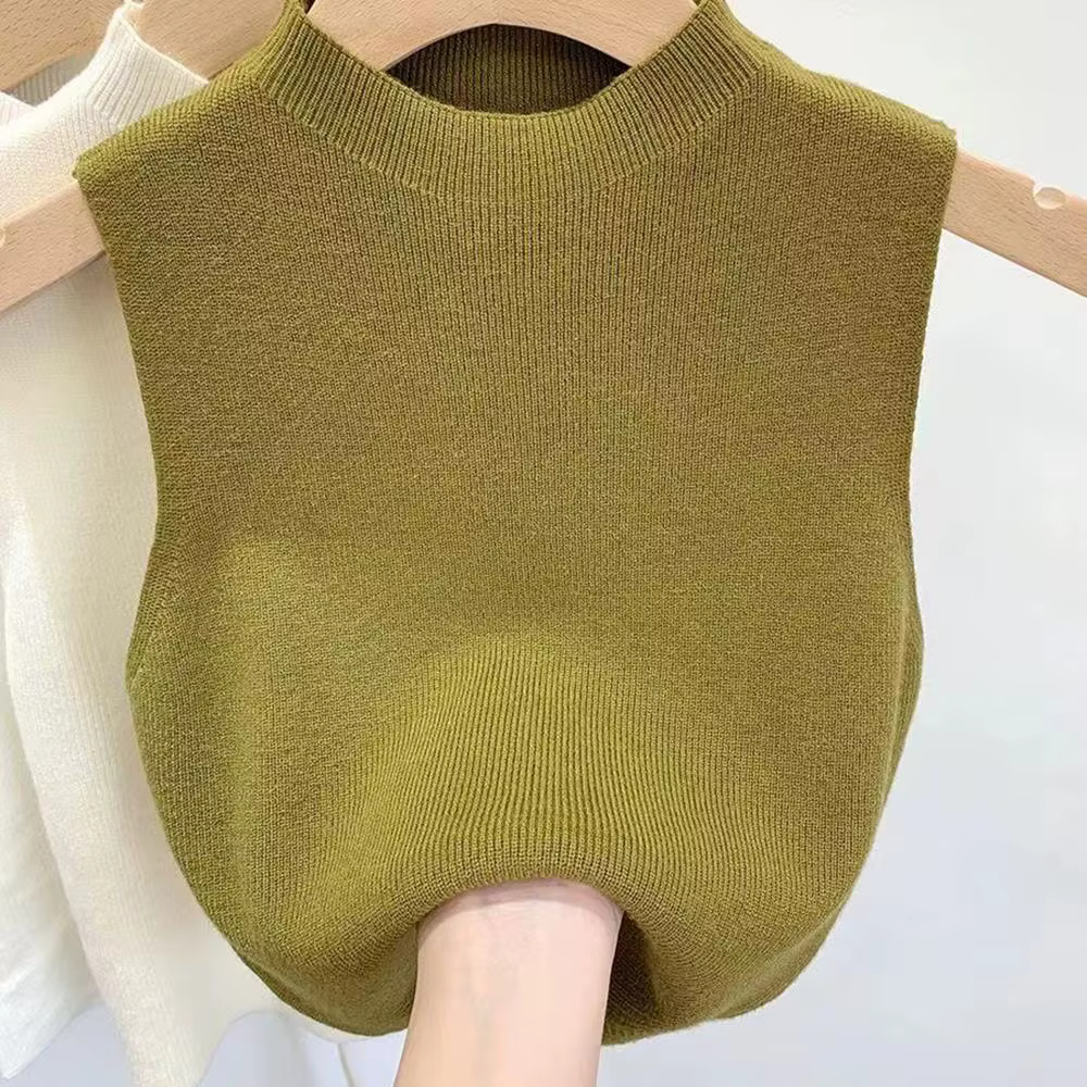 Pull slim à demi-col roulé pour femme, haut glaçamment précieux, t-shirt court, caraco, document sol