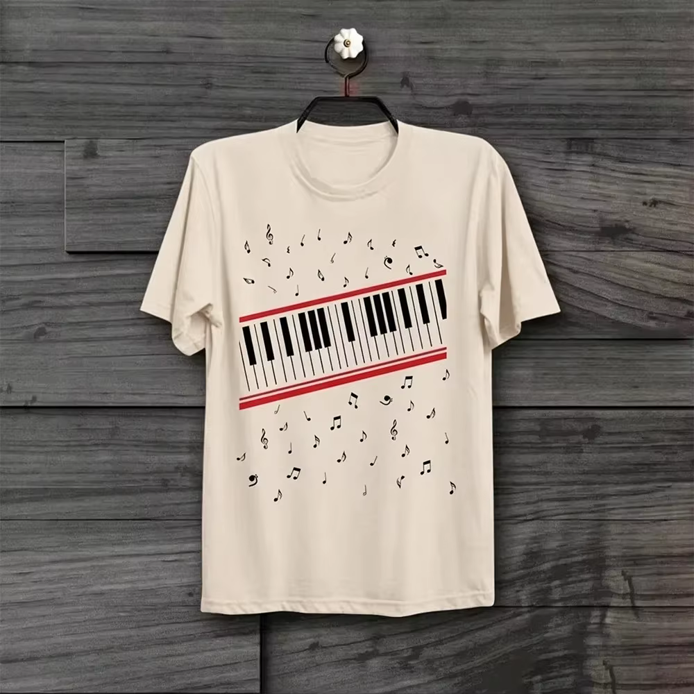 T-shirt imprimé Michael Jackson Movie MJ Beat It Piano, en coton décontracté, surdimensionné, pour h