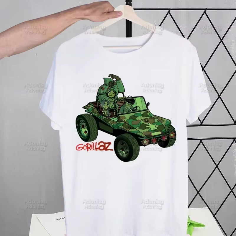 Gorillaz groupe de musique moderne dessin animé hommes T-shirt mignon impression chemise hommes mode