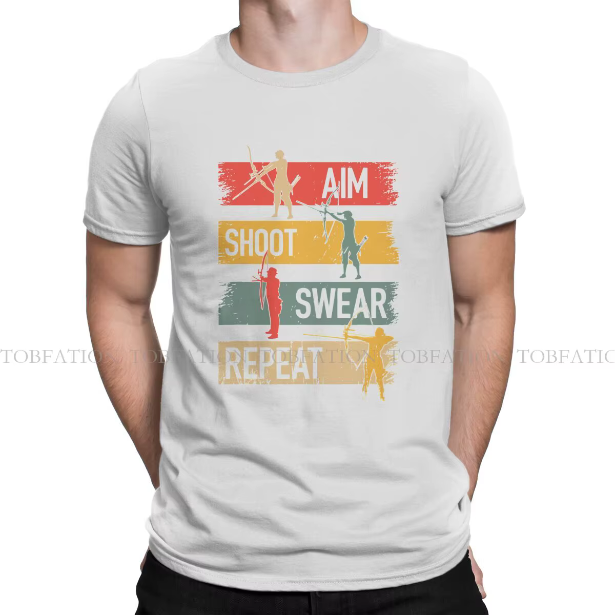 T-shirt à col rond en tissu pour homme, vêtement sportif de tir à l'arc, avec anticorps