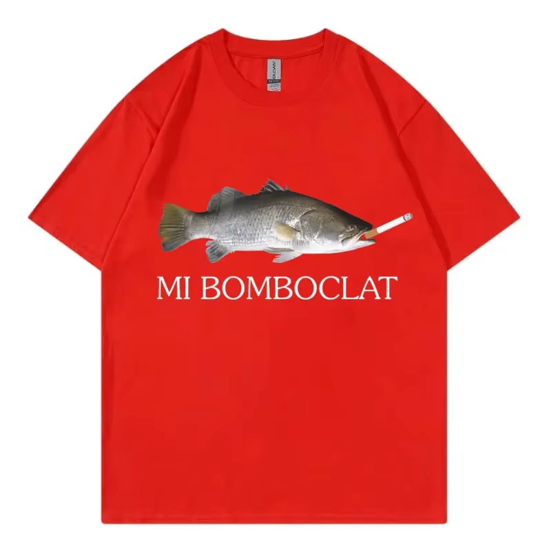 T-shirt manches courtes femme, humoristique, bombardier, poisson, Meme, tendance, Y2k, Style Vintage