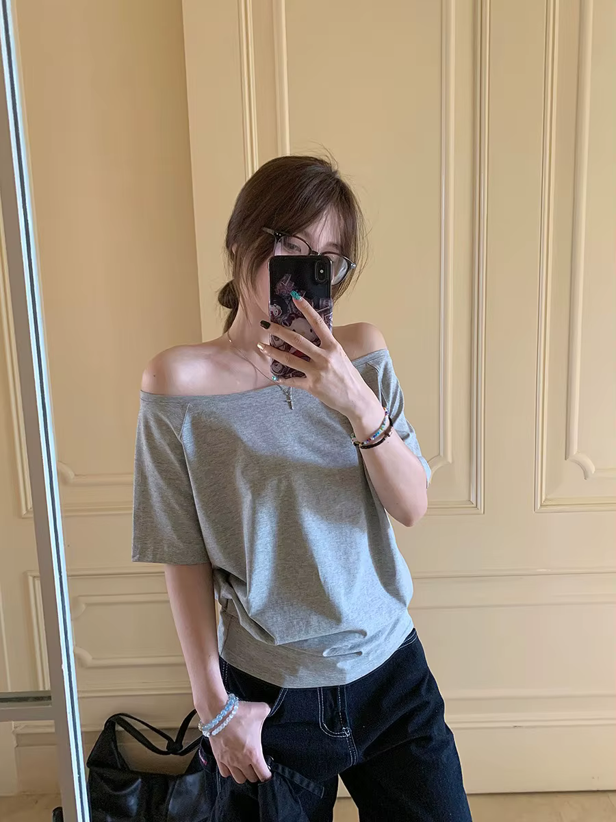 T-shirts femmes solide Simple été décontracté Cleanfit à manches courtes tout-match jeunes filles St