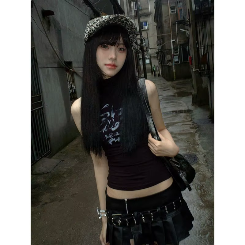 Tonngirls Y2k Vintage débardeurs femmes sans manches imprimé graphique hauts Streetwear années 2000