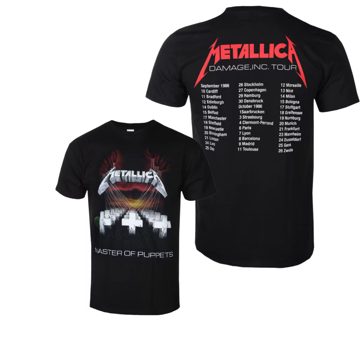 T-shirt Rock Band Metallica Master of Puppets pour hommes et femmes, vêtements d'été en coton, Vinta