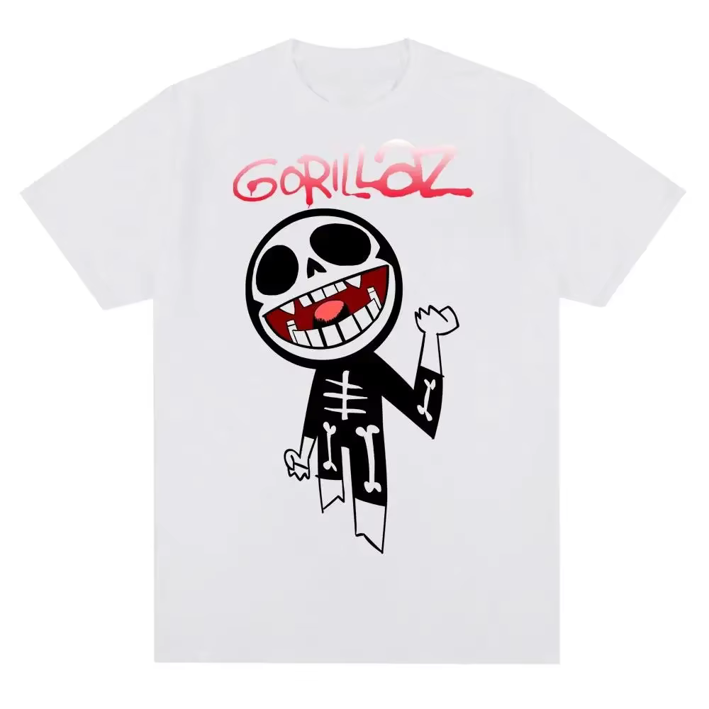 Groupe de musique Gorillazs Punk Rock imprimé t-shirt années 90 décontracté mode manches courtes gra