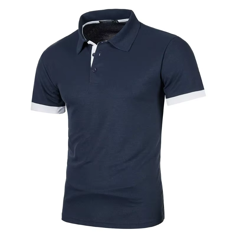 Polo à manches courtes pour hommes, couleur unie, Streetwear, t-shirts légers à revers pour hommes,