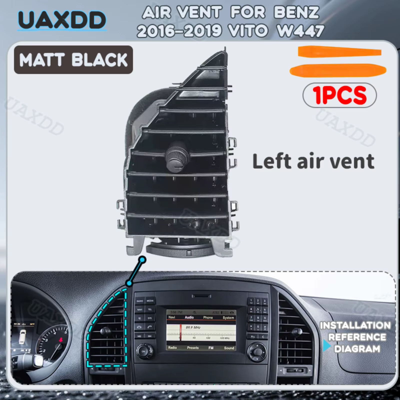 Pièces de rechange pour Mercedes Benz VITO W447 2016-2019 : Grille de ventilation réglable, ensemble