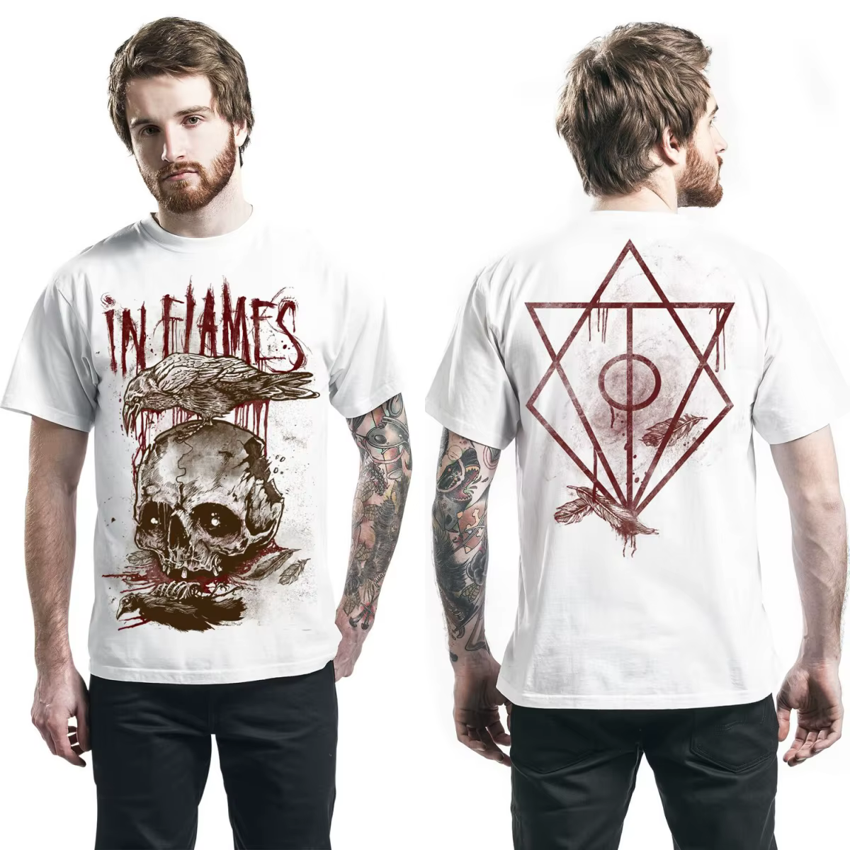 T-shirt en coton unisexe à motif Top in Flames, manches courtes, tendance, de marque, de luxe, décon