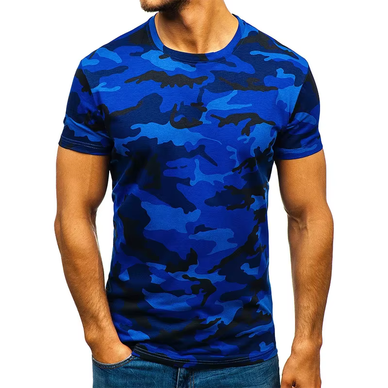 T-shirt camouflage imprimé en 3D, vêtements de rue hip-hop à la mode, T-shirt décontracté à col rond