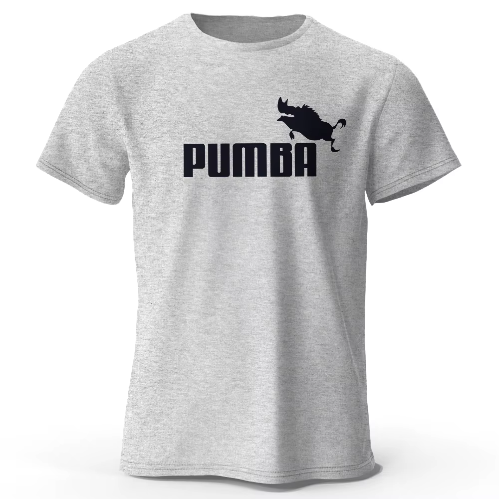 T-Shirt imprimé Pumba pour hommes, taille asiatique, 100% coton, surdimensionné, à motifs amusants, 