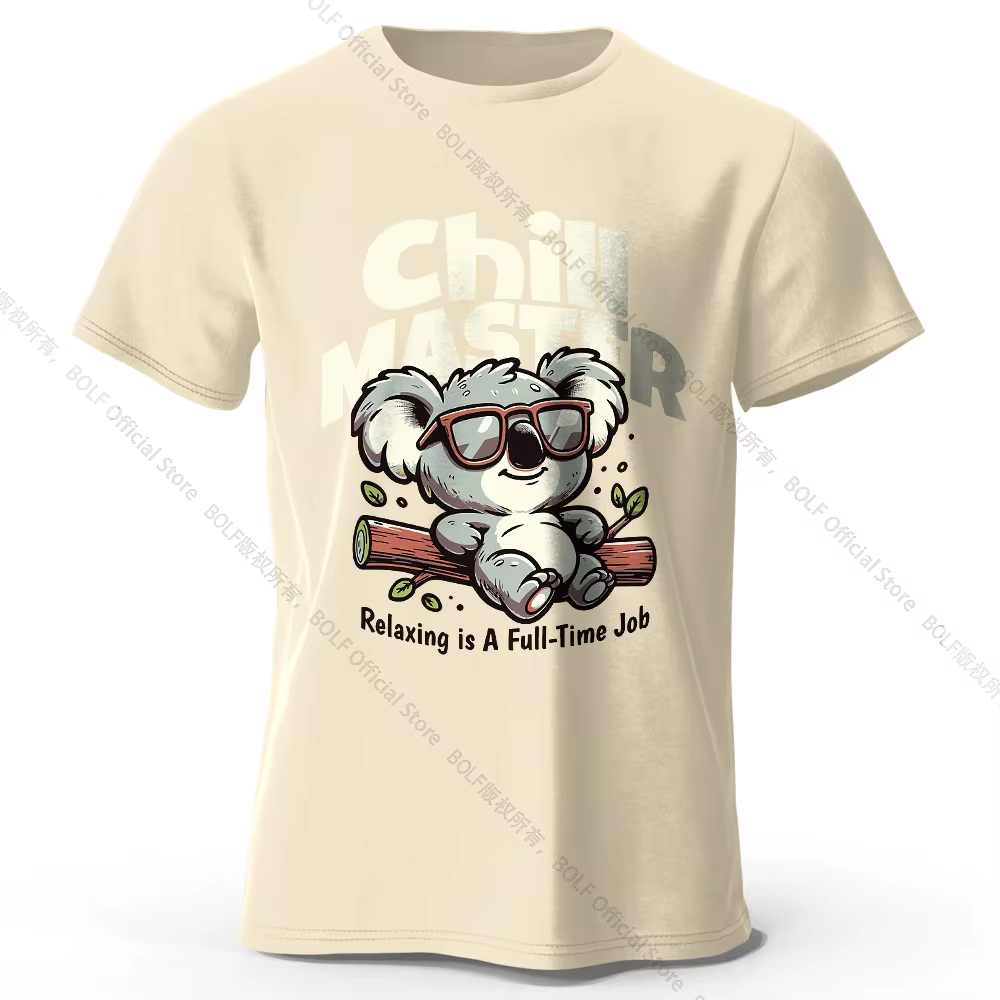 T-shirt animal fantaisiste peint à la main 100 % coton - Style dessin animé mignon, vêtements confor