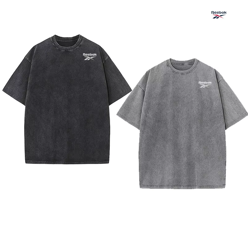 T-shirt sportif à manches courtes et col rond rétro de la marque Reebok, ensemble de 2 pièces, dispo