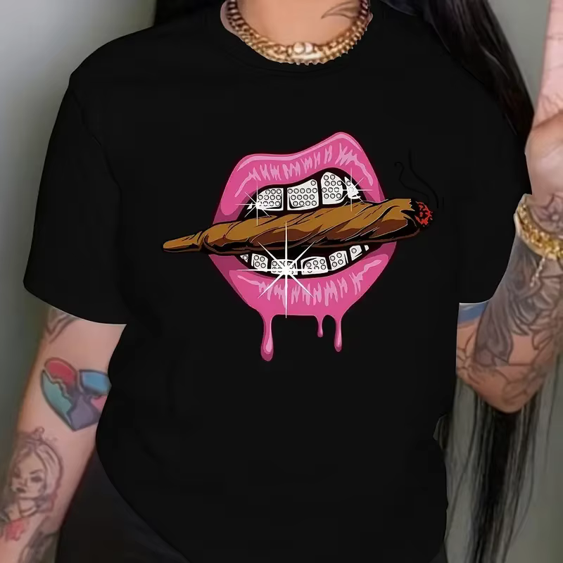 T-shirt décontracté à manches courtes et col rond pour femmes, vêtements de sport d'été, haut imprim