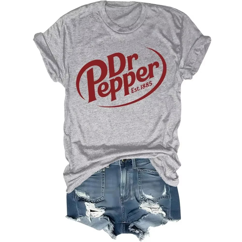 T-shirt 1885 Pepper Soda Lover Dr Pepper pour femme, style Harajuku, décontracté, esthétique urbaine