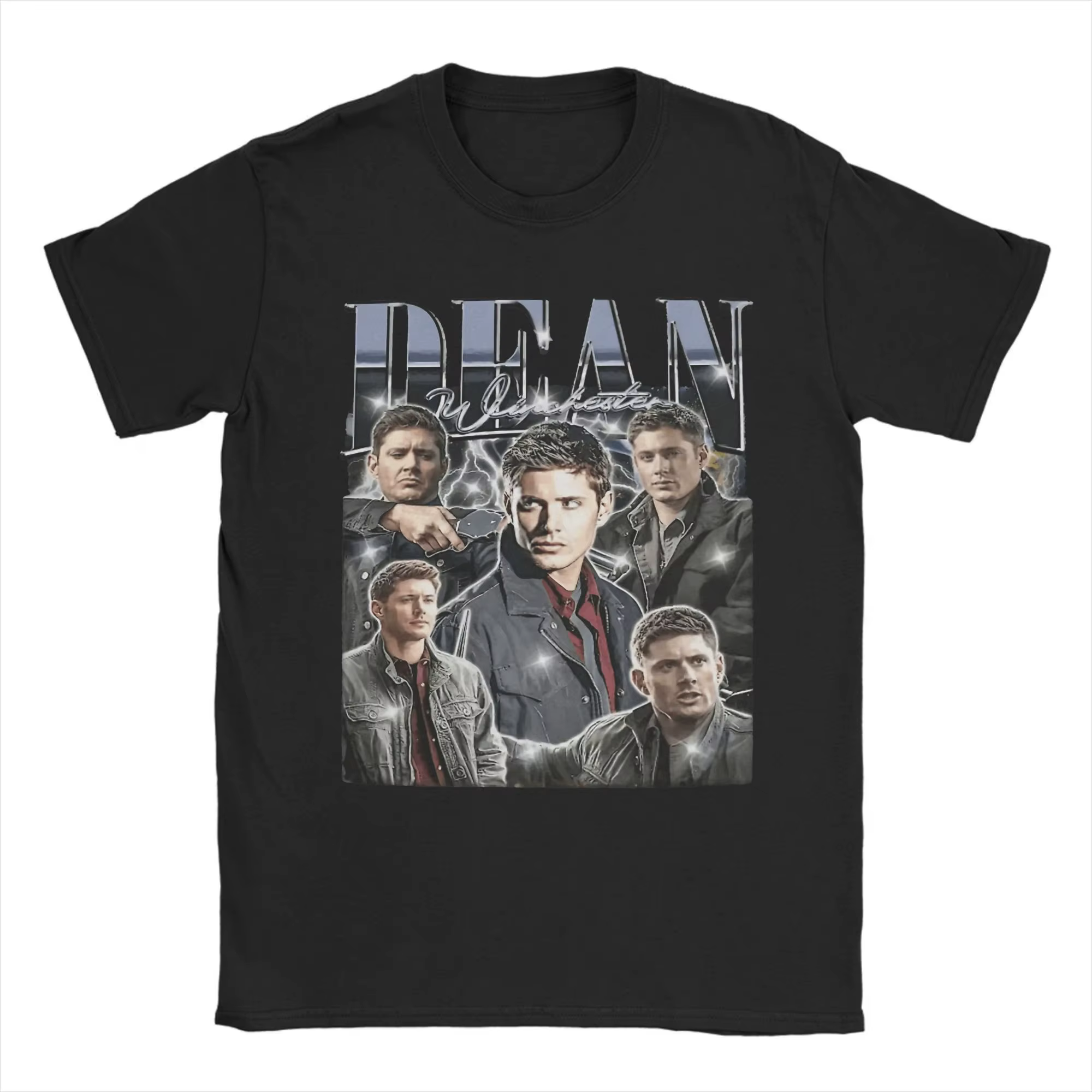 Hommes Dean Winchester surnaturel t-shirts couverture en coton humoristique à manches courtes col ro