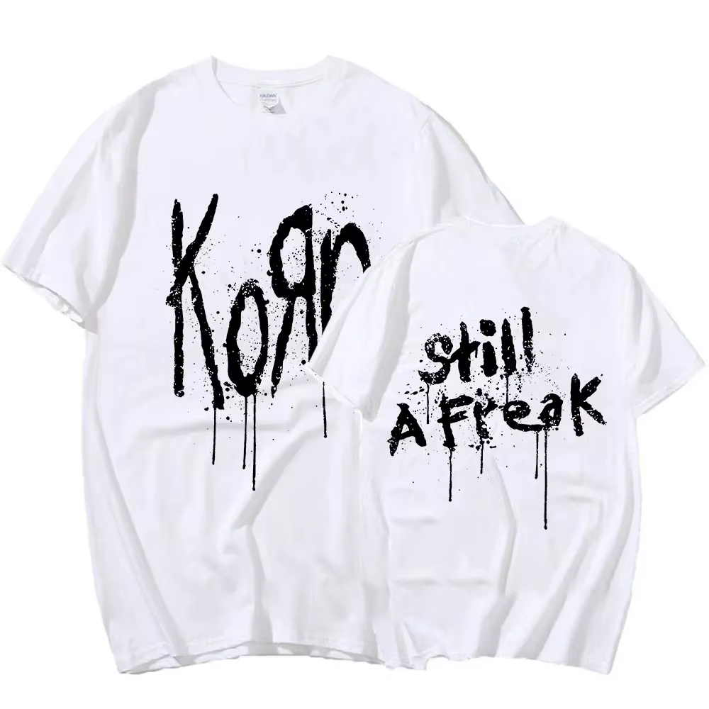 Korn Music Concert Rock Band Tour du monde T-shirt en pur coton personnalisé rue polyvalent 2024 mod