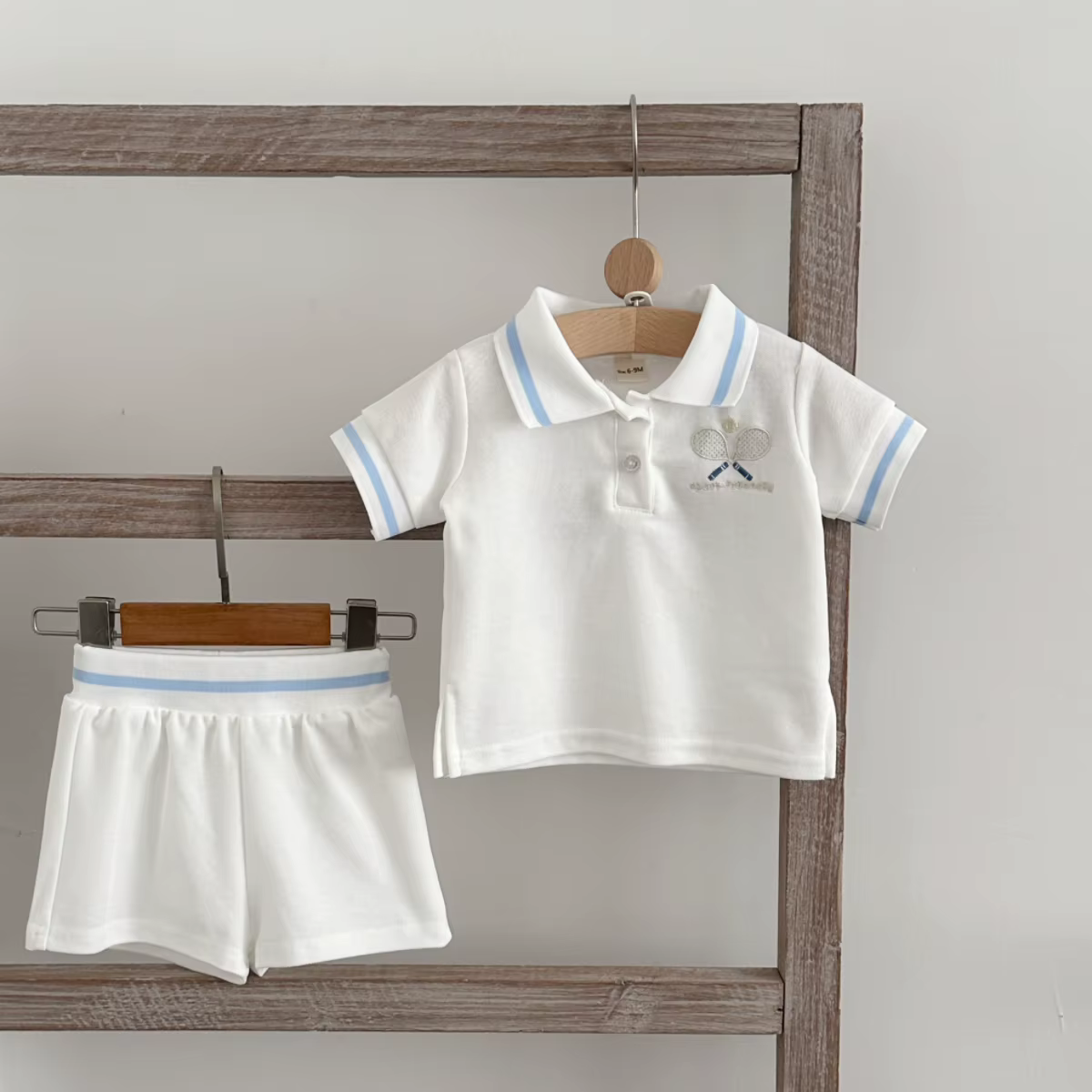Ensemble short pour bébé garçon, T-shirt brodé à manches courtes et short, style sportif, tenue d'ét