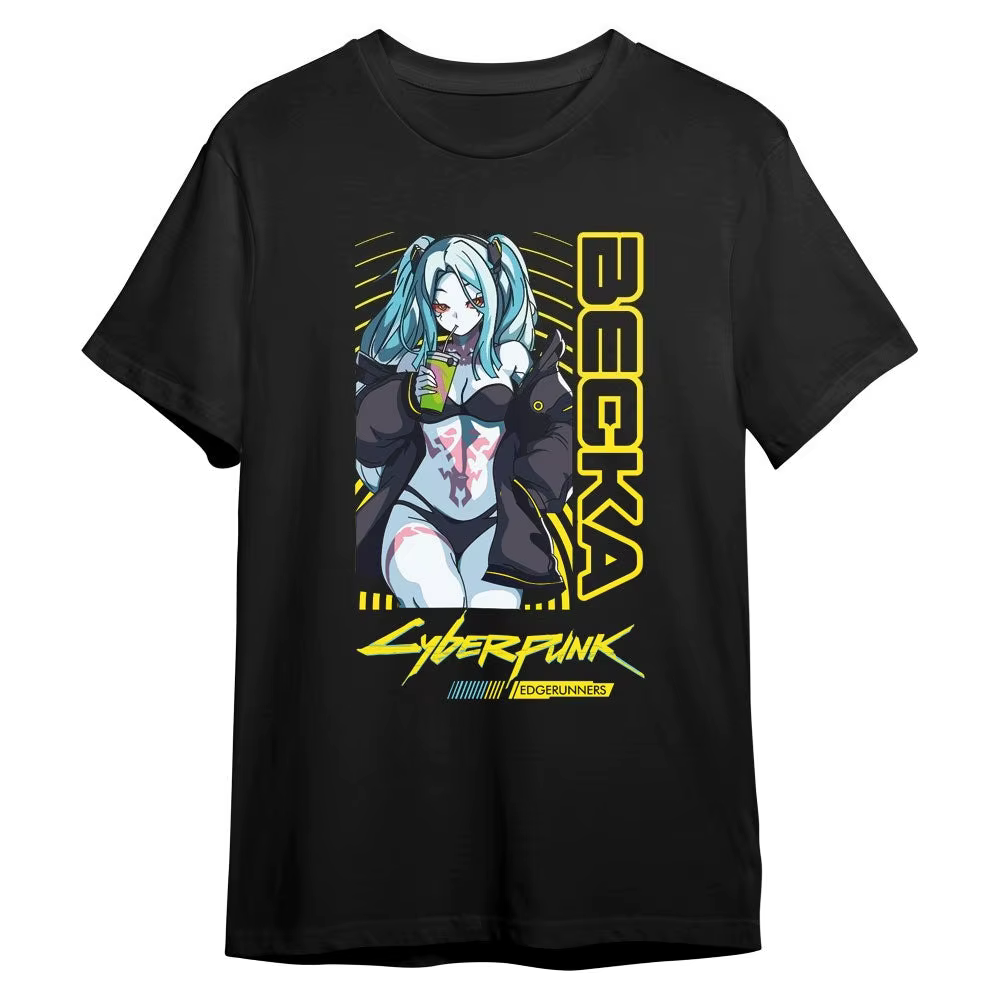 Cyberpunk Edgerunners Rebecca T-Shirt pour hommes et femmes, T-Shirt à manches courtes en coton avec