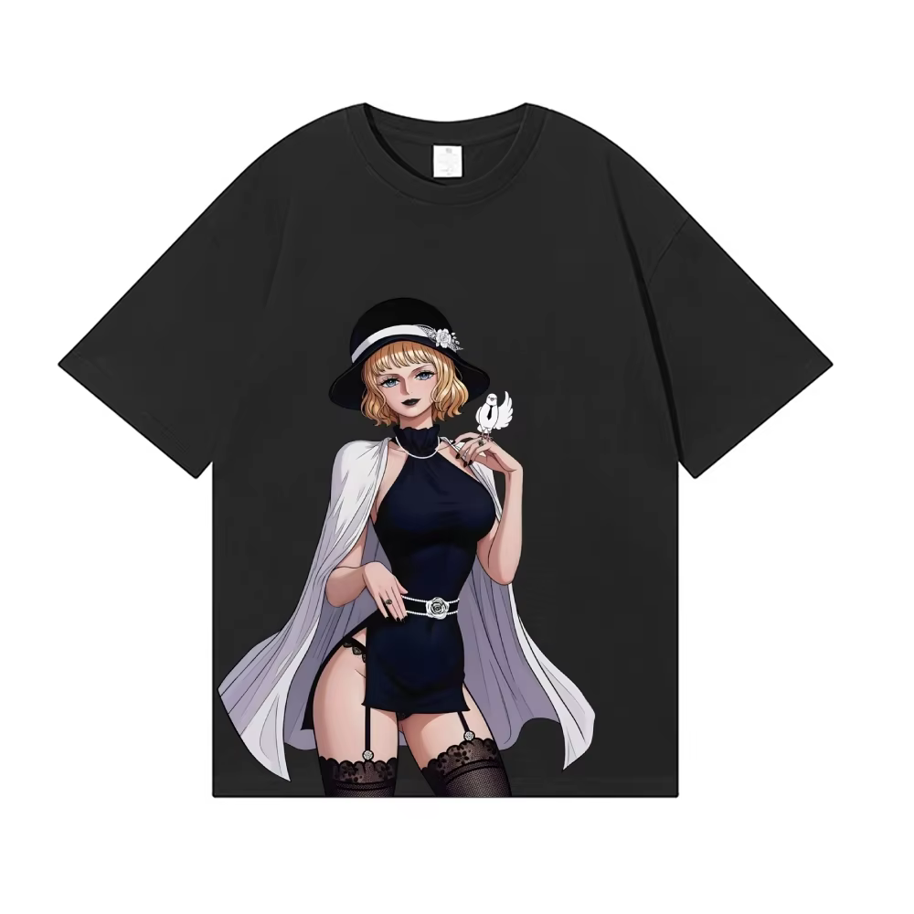 T-shirt graphique One Piece Stussy Anime unisexe, streetwear décontracté en coton, col rond, coupe o