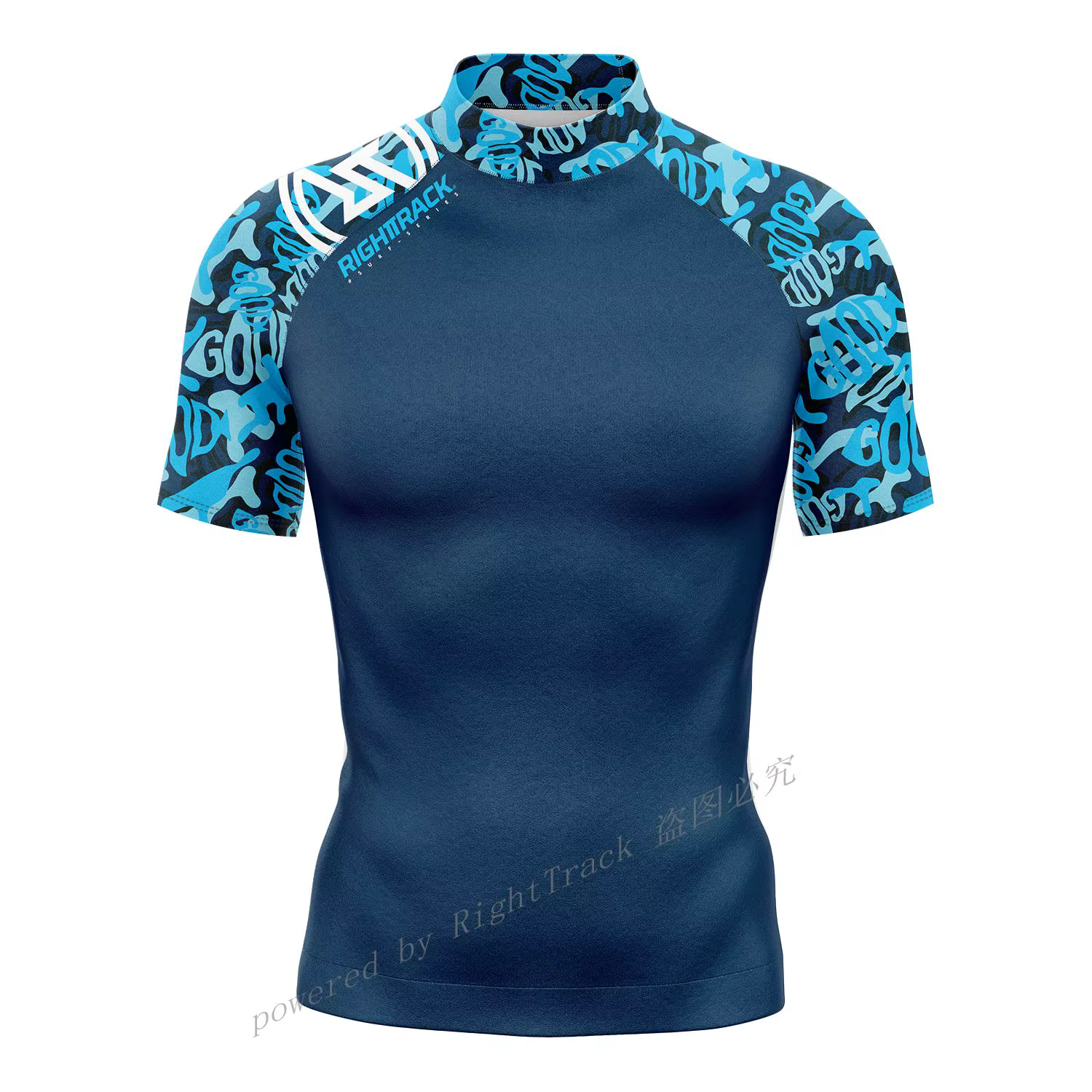 Maillot de surf à manches courtes pour hommes, Champion LyJean-Rashguard, RIGHTTRACK pour Surf Sport