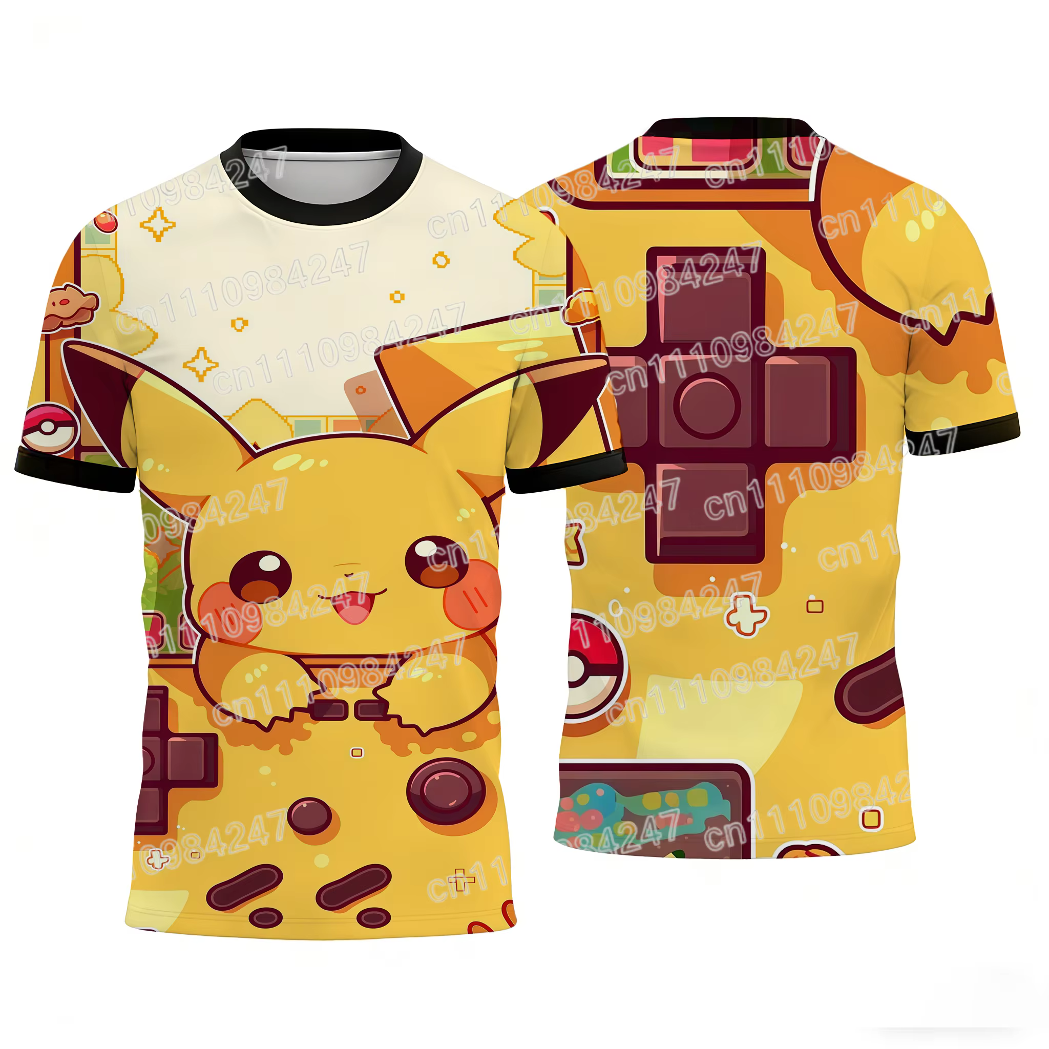 Nouveaux T-shirts assortis pour la famille Pokémon 2026, imprimés, décontractés, à manches courtes,