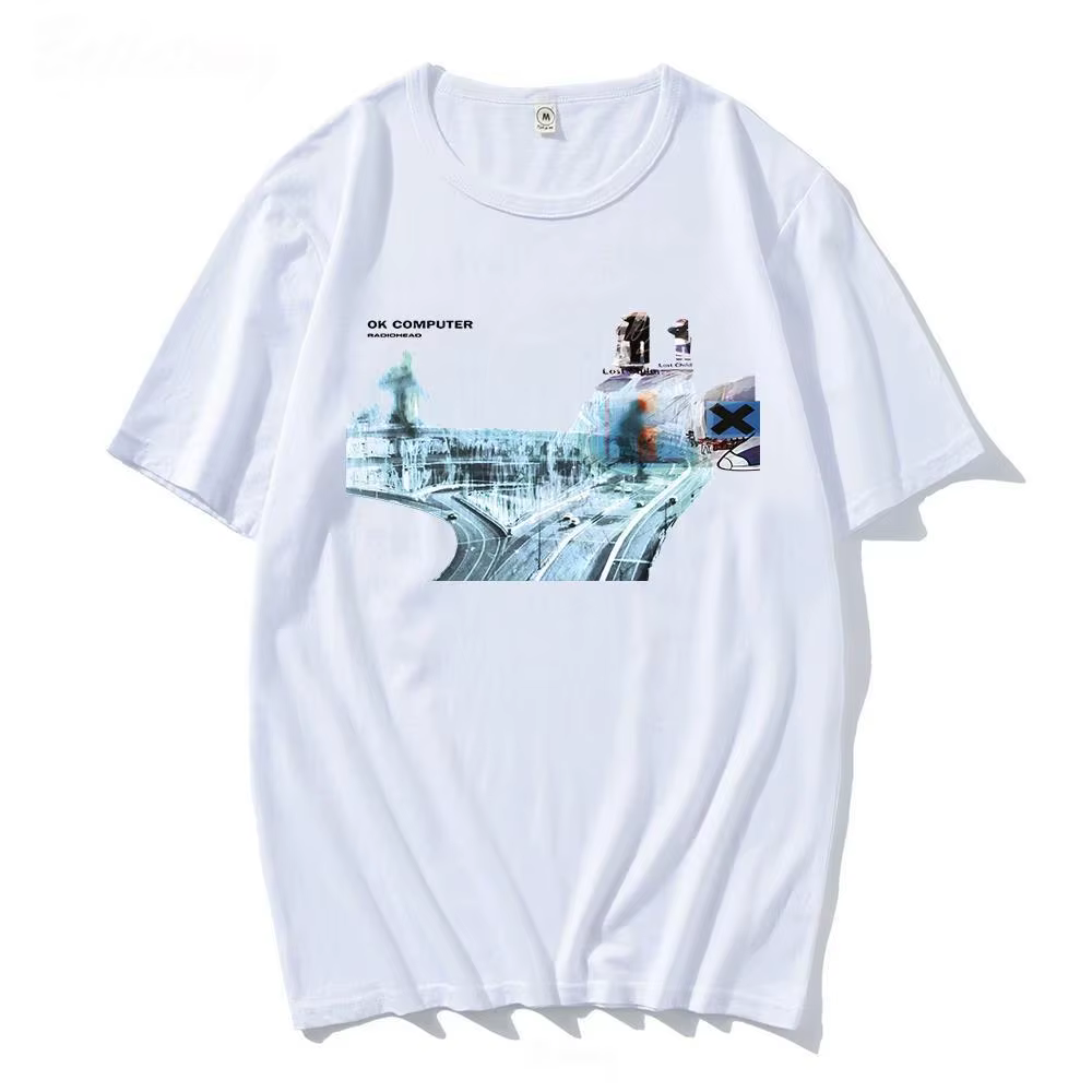 T-shirt avec logo du groupe de rock Radiohead imprimé pour l'été, chemise décontractée confortable à