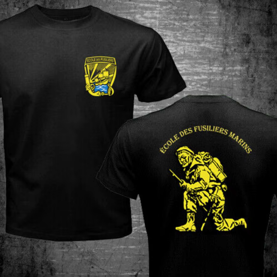 Corps des Marines français Ecole Des fusiliers Marins Lorient militaire T-shirt à manches courtes dé