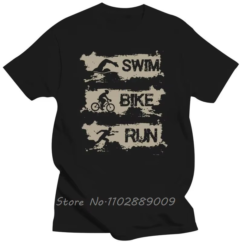 Triathlon natation vélo course Triathlète T-Shirt coton T-Shirt Streetwear cadeaux d'anniversaire Fi