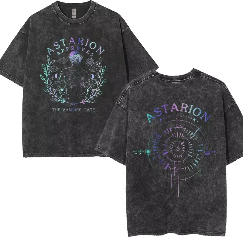 Astarion l'elfe pâle T-shirt chauveurs porte dîner rétro lavé T-shirt hommes et femmes décontracté h
