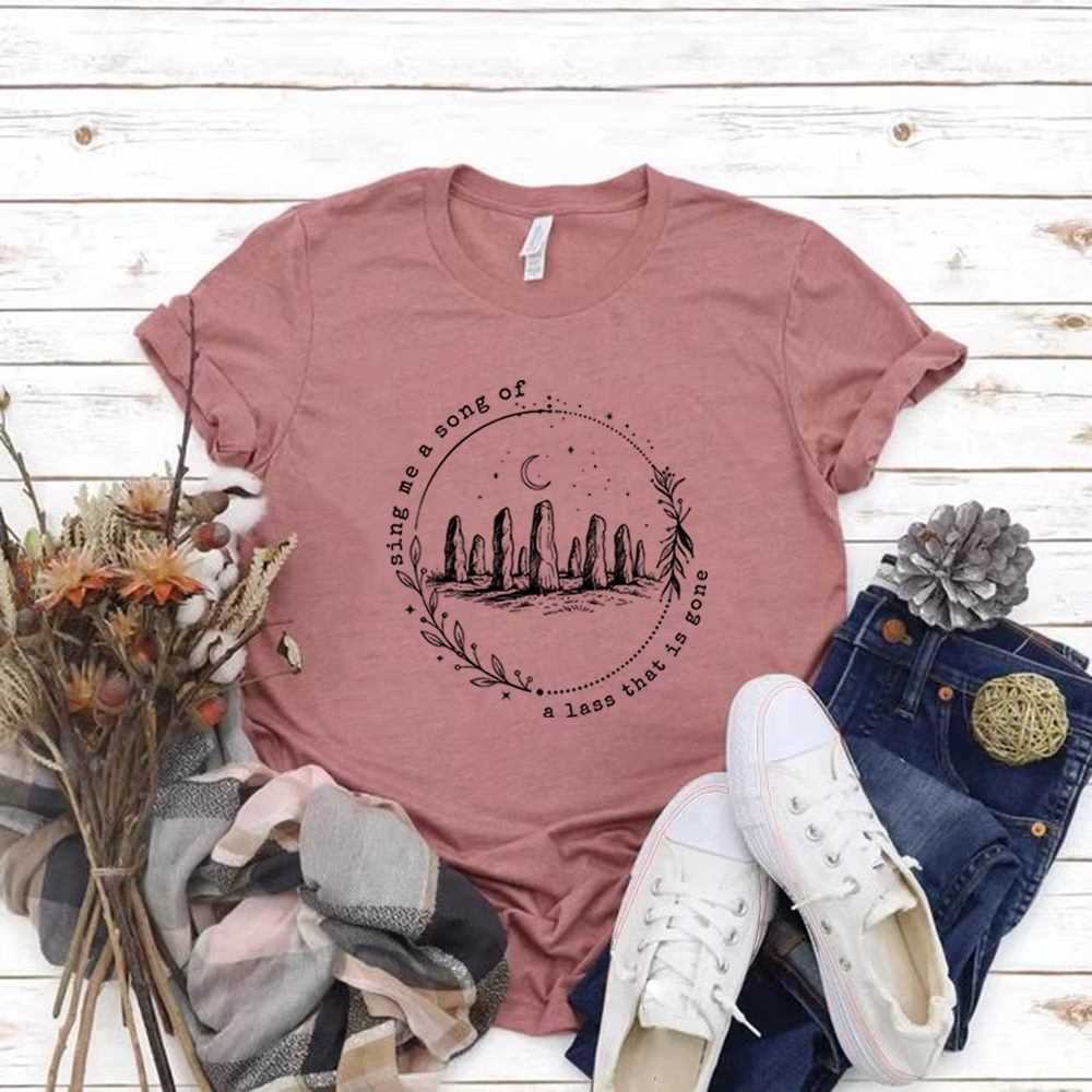 T-shirt Sing Me A Song Outlander, Sassenach Fraser's Ridge, T-shirt à manches courtes pour femmes, v