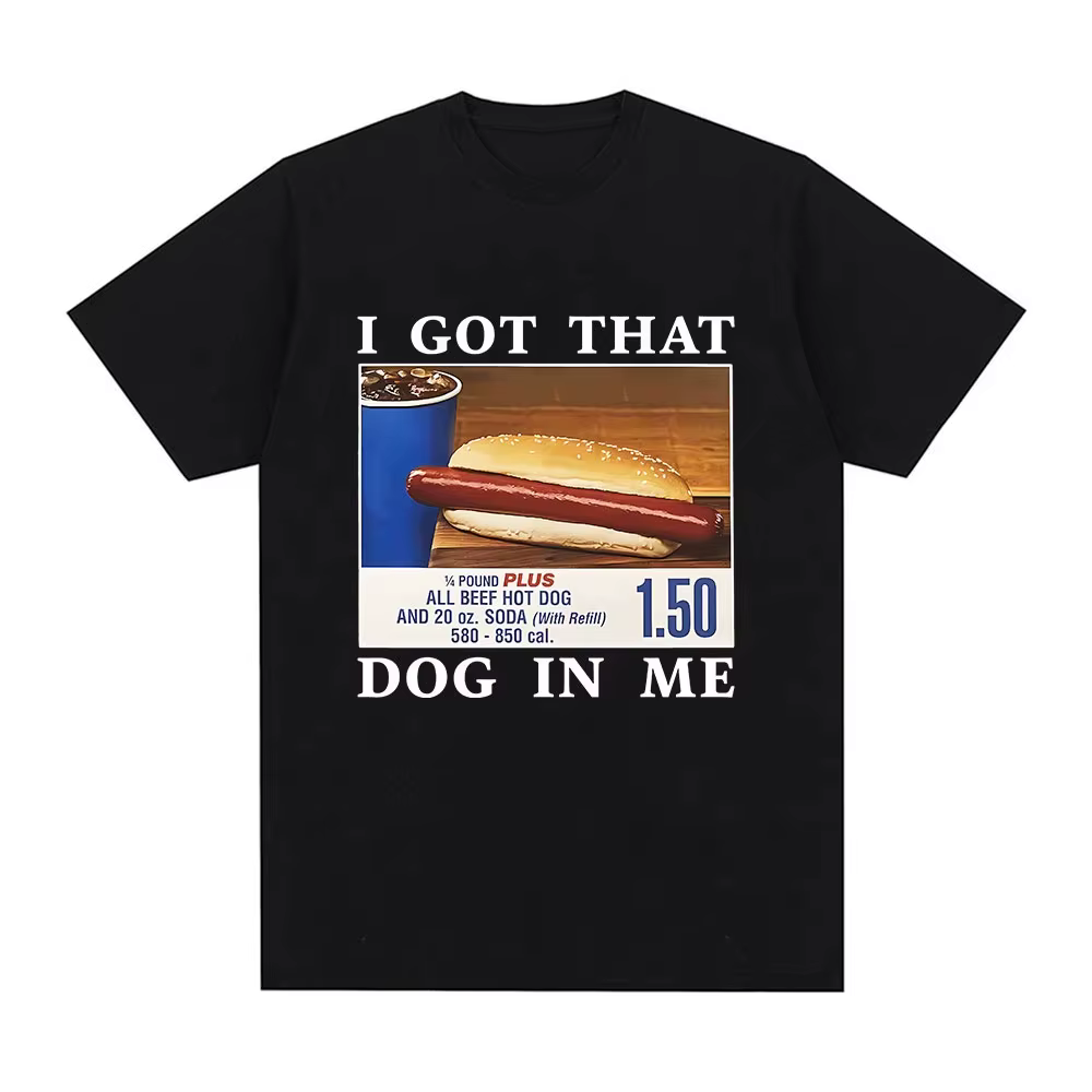T-shirt graphique « I Got That Dog in Me » Costco, humoristique, avec motif de hot-dog Kirkland, pou