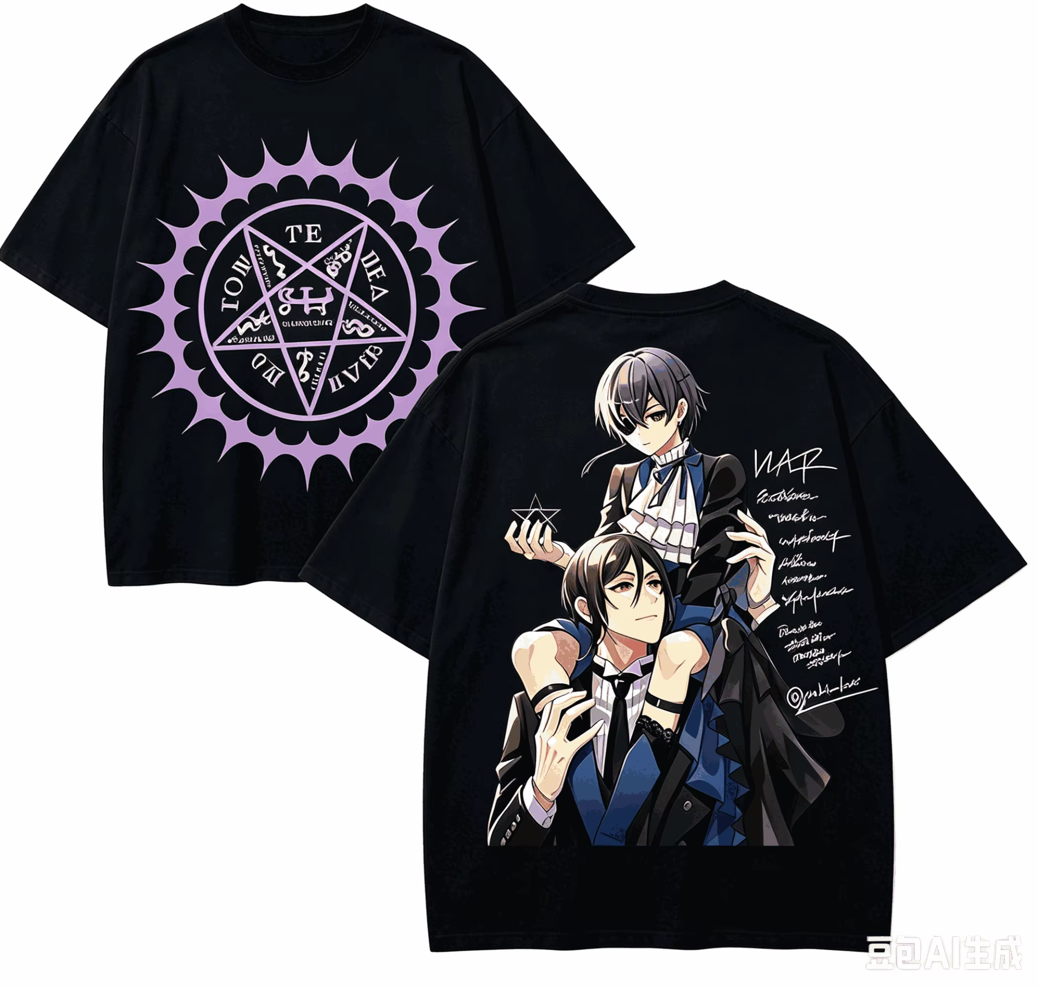 T-shirt Black Butler pour amoureux de l'anime, en coton Harajuku, nouveau modèle, mode rétro, surdim