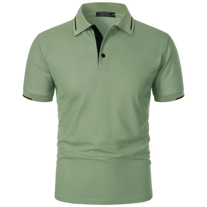 Polo à manches courtes pour hommes, boutons d'été, coupe classique, T-Shirts décontractés, pull surd