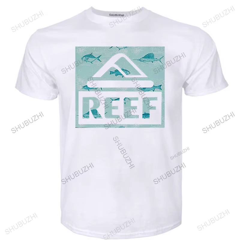 T-Shirt à manches courtes pour Homme, haut avec Logo récif imprimé drôle, ample, noir, de haute qual