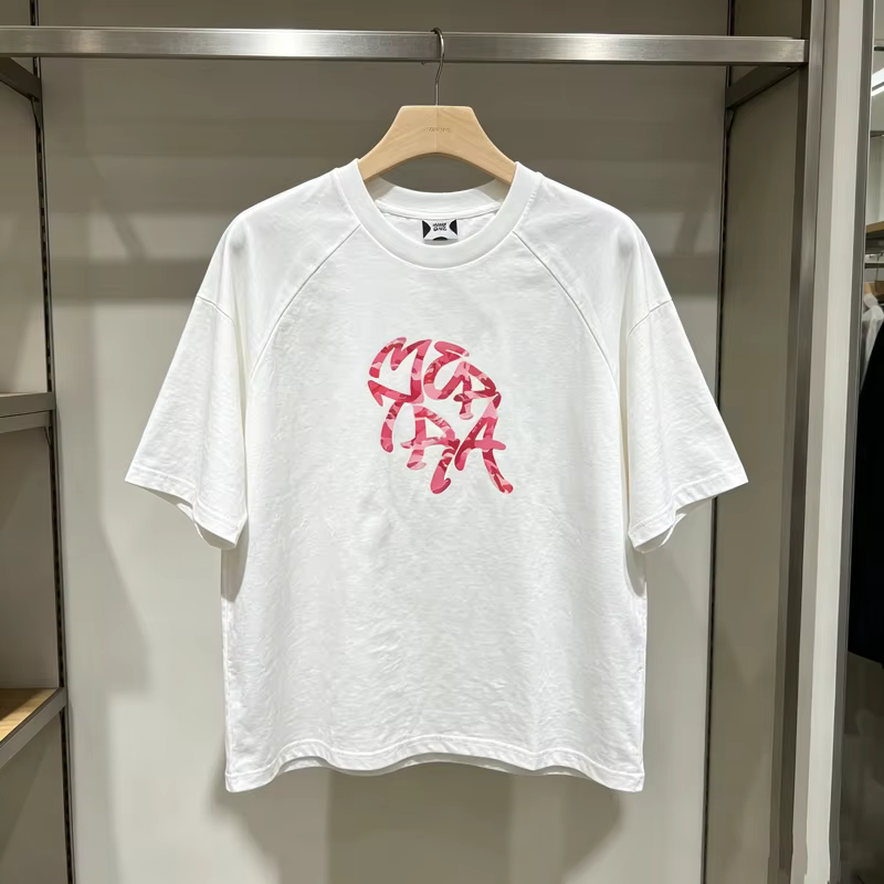 T-shirt imprimé camouflage Mertra noir et blanc à manches raglan pour hommes et femmes, streetwear d