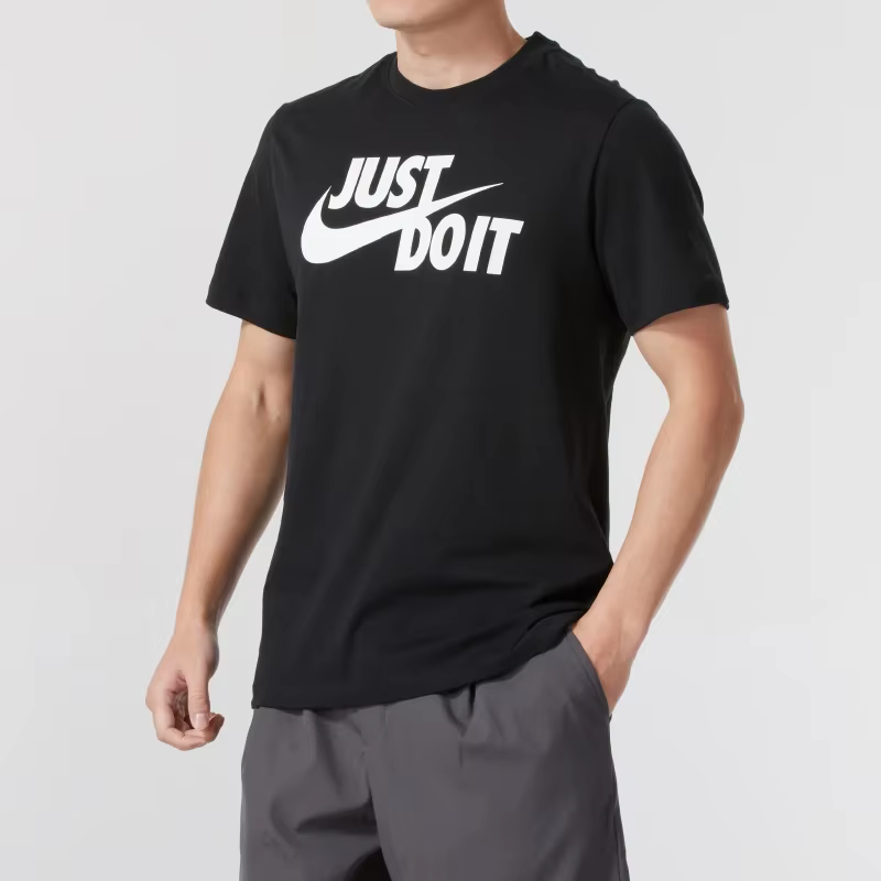 Nike T-shirt pour homme AR5007-011 Just Do It T-shirt de sport décontracté à manches courtes en coto
