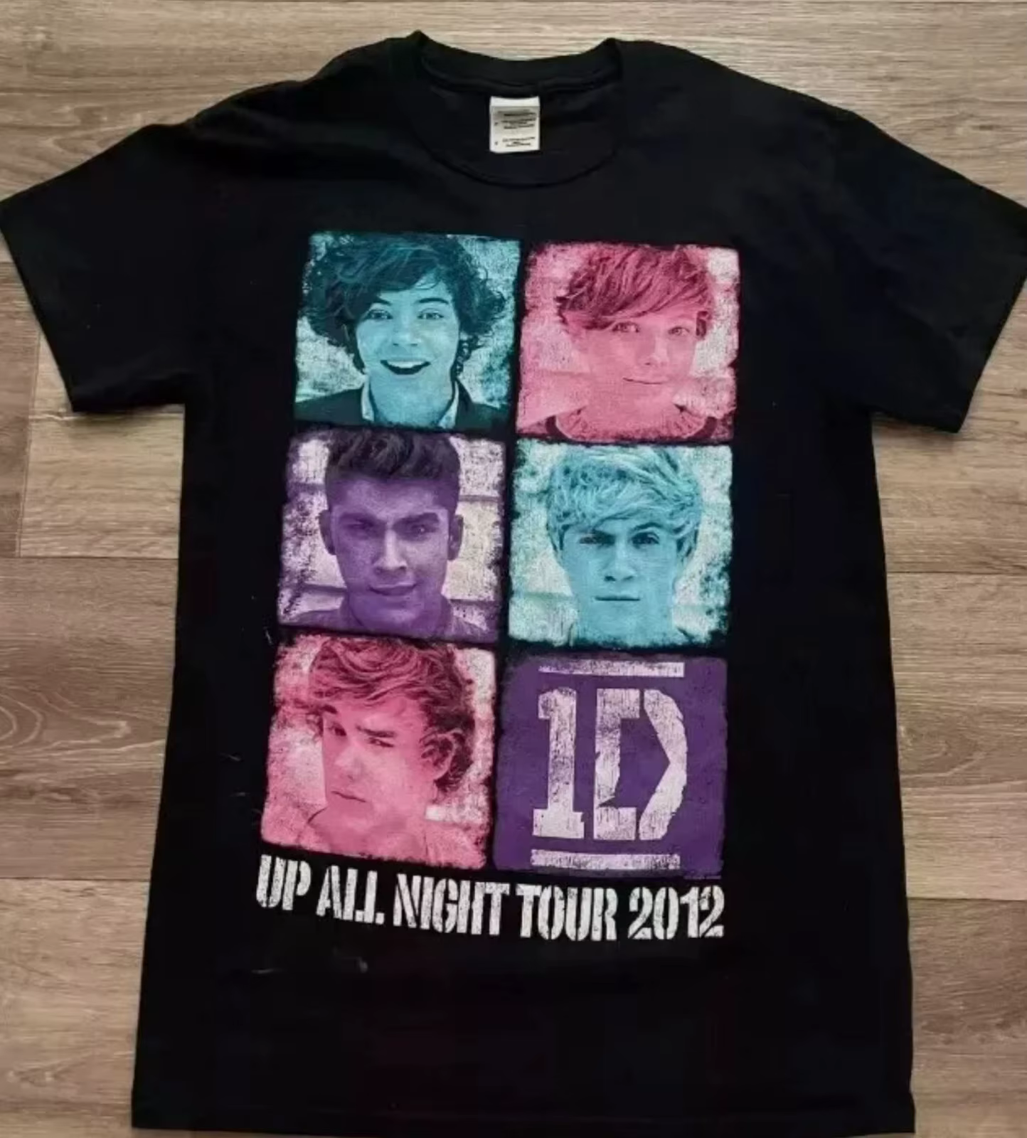 T-shirt unisexe en coton noir, One Direction Up All Night Tour, Harajuku, pour hommes, 2012