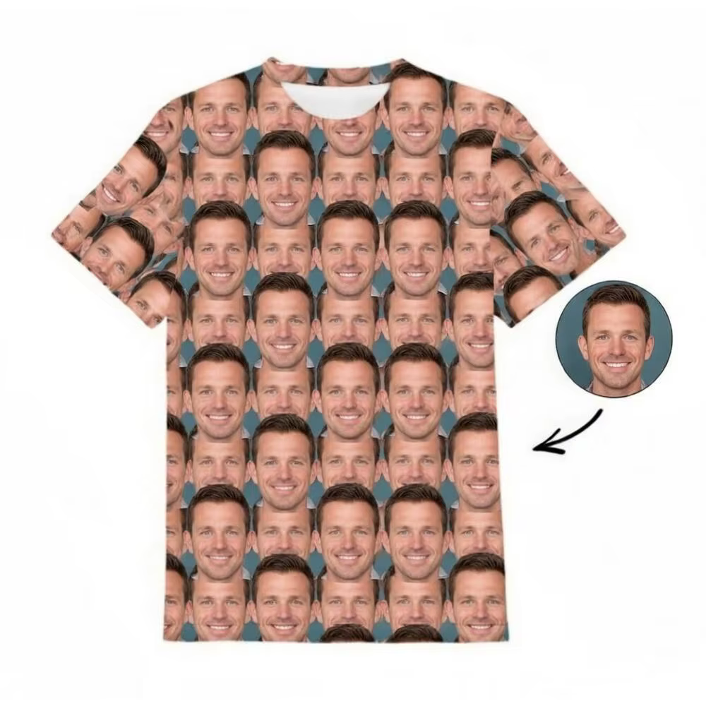 T-shirts personnalisés avec photo du visage, vêtements uniques et cadeaux personnalisés pour la fête