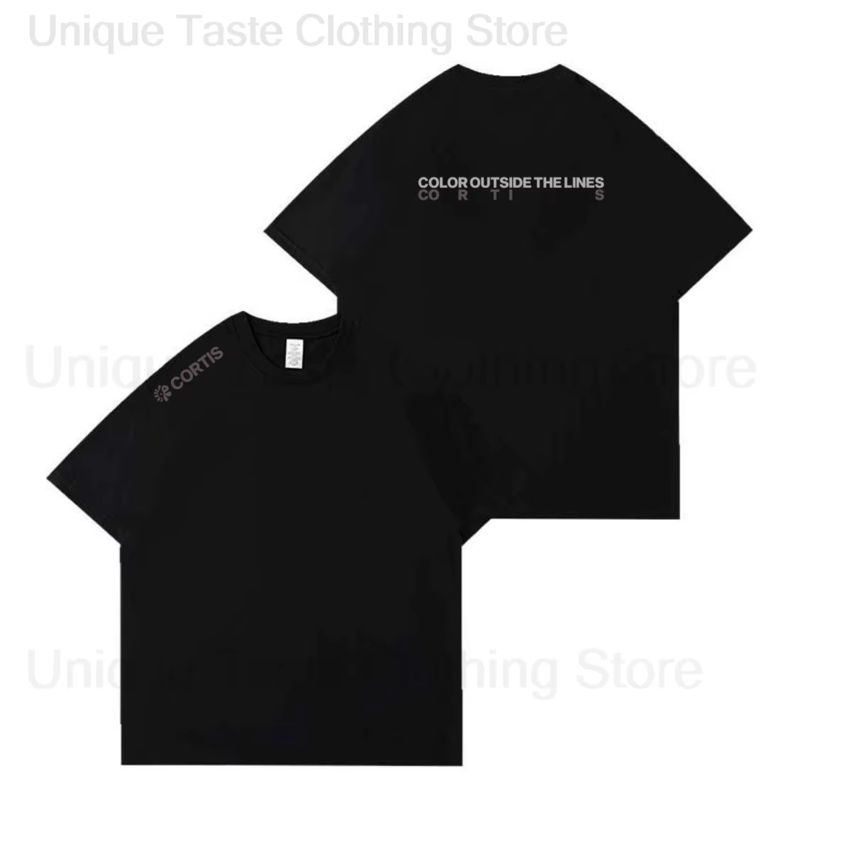  CORTIS T-shirt couleur à l'extérieur les lignes lettre impression T-shirt Kpop mode Hip Hop T-shir