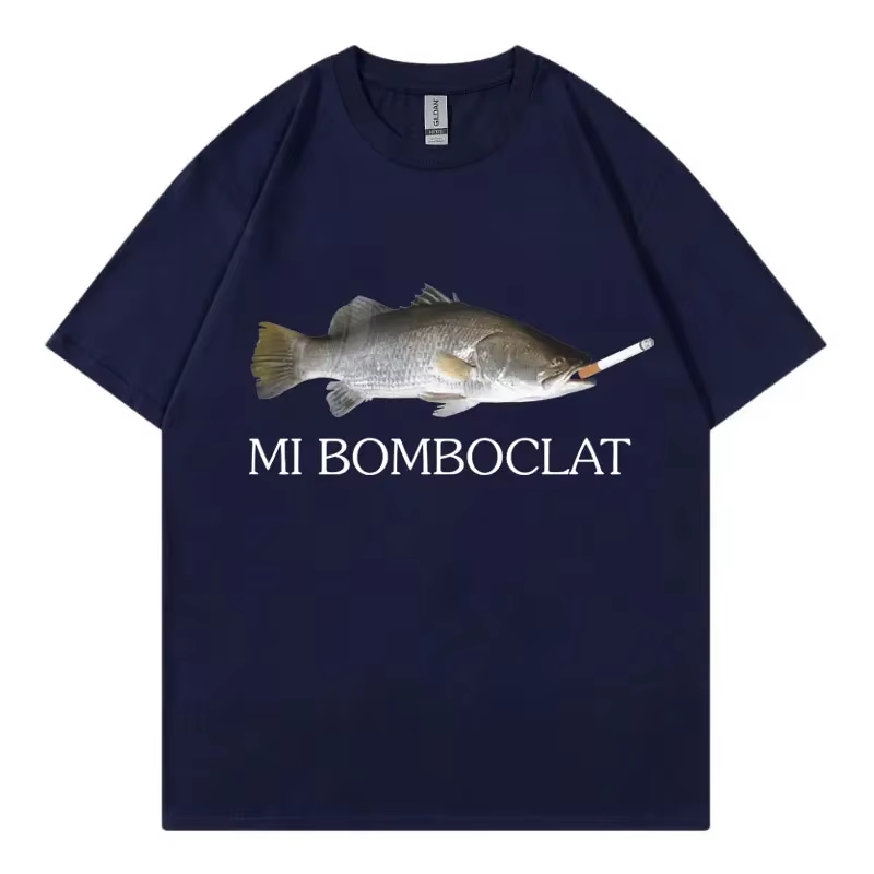 T-shirt manches courtes femme, humoristique, bombardier, poisson, Meme, tendance, Y2k, Style Vintage