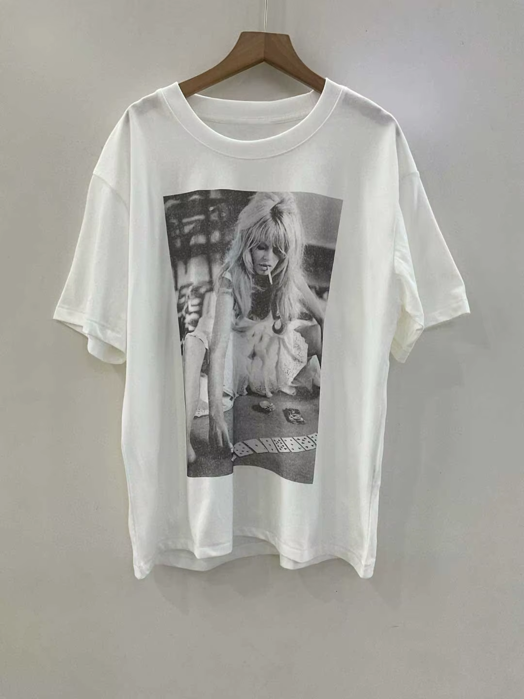 T-shirt blanc imprimé graphique femmes col rond manches courtes 2025 coton été t-shirt hauts femme n