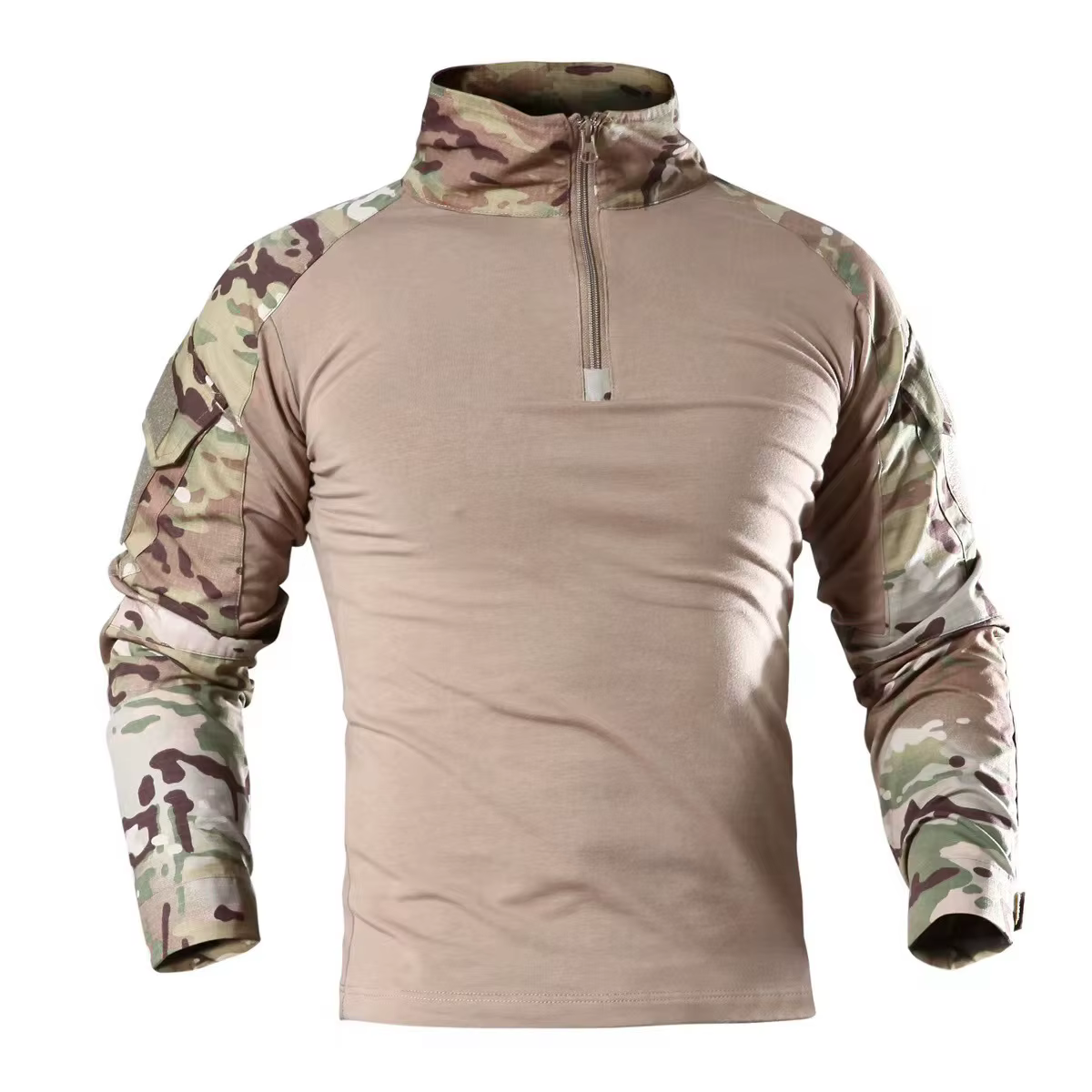 T-shirts de randonnée tactiques en plein air pour hommes, chemise d'escalade de chasse à manches lon