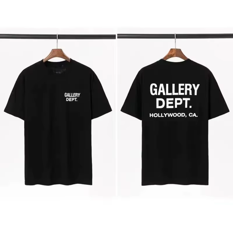 T-shirt vintage style urbain, imprimé avec motifs de galerie et lettres tendance, col rond décontrac